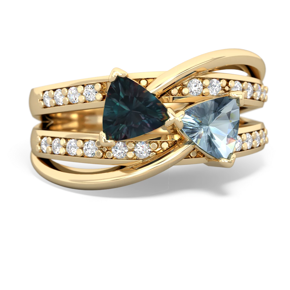 Alexandrite Bowtie 14K Yellow Gold ring R2360