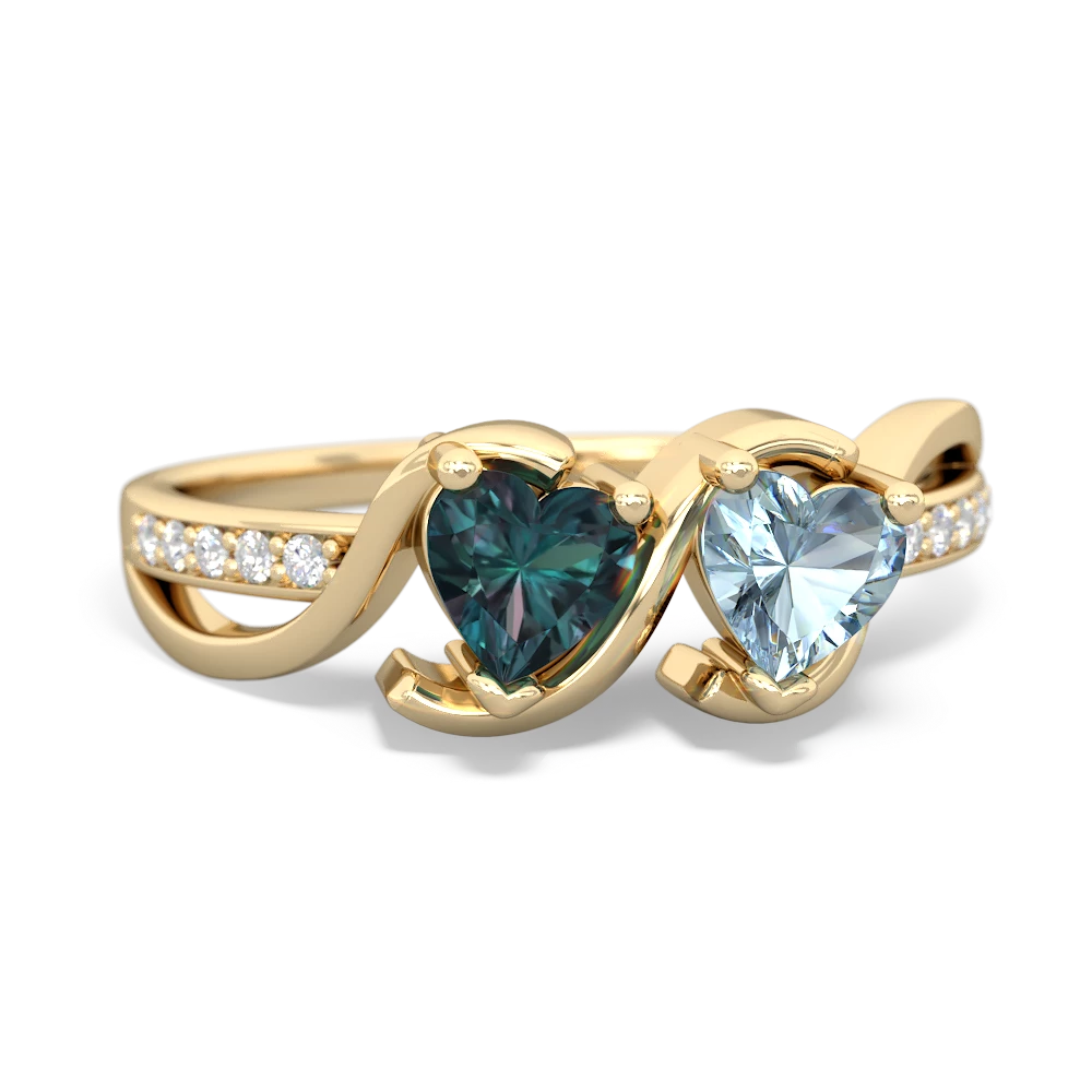 Alexandrite Side By Side 14K Yellow Gold ring R3090