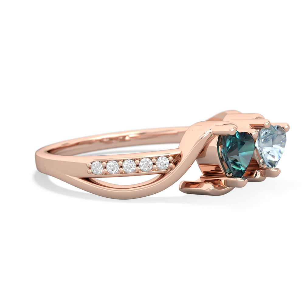 Alexandrite Side By Side 14K Rose Gold ring R3090