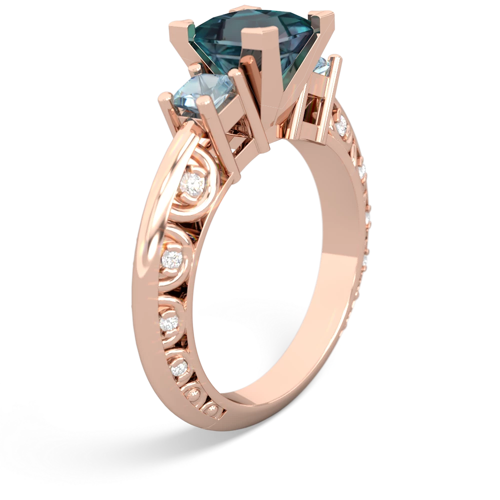 Alexandrite Eternal Embrace Engagement 14K Rose Gold ring C2001