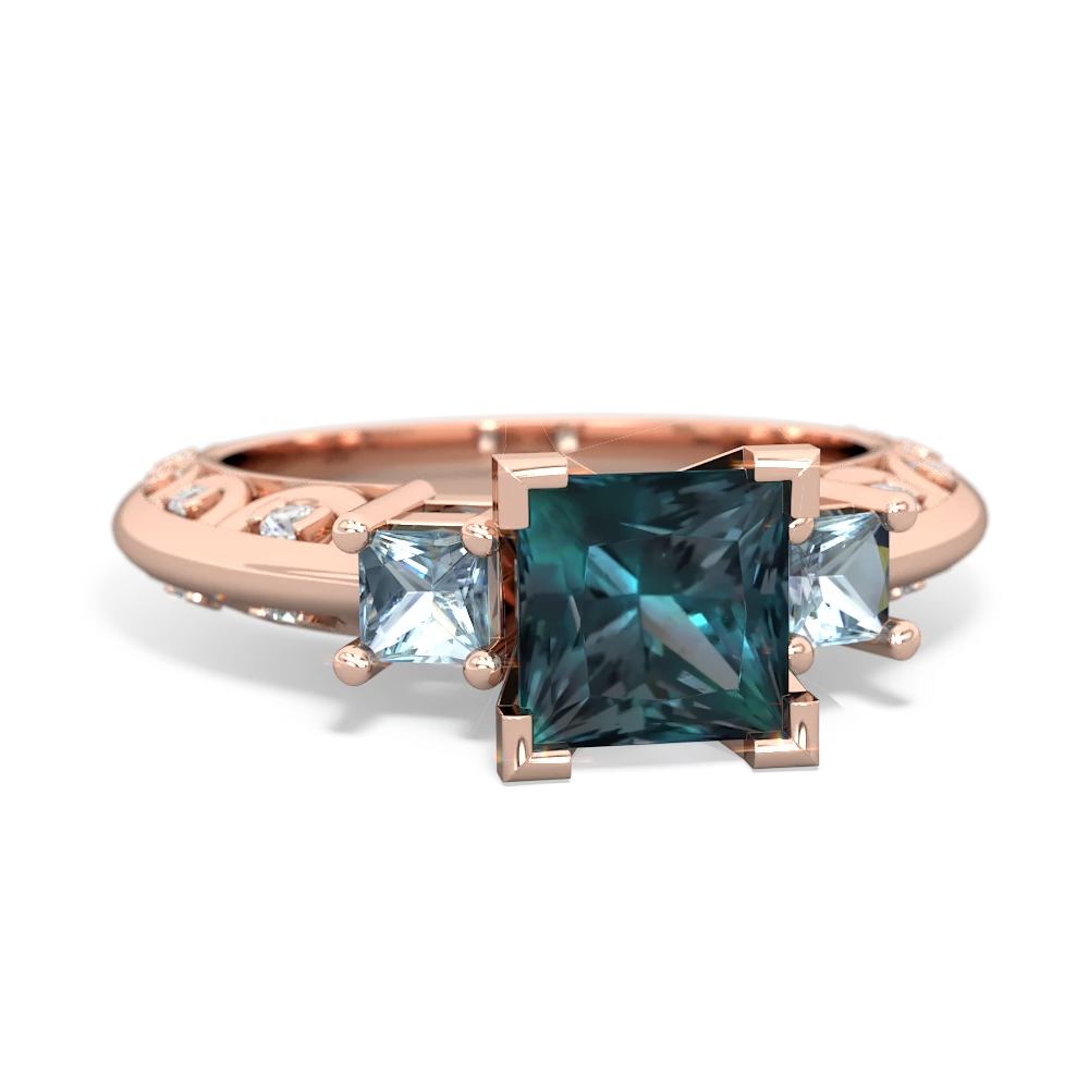 Alexandrite Eternal Embrace Engagement 14K Rose Gold ring C2001