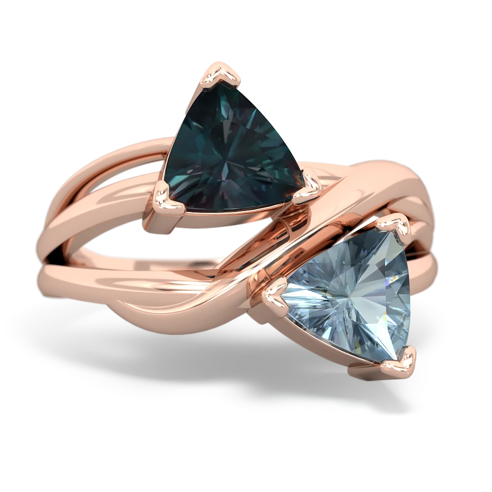 Alexandrite Split Band Swirl 14K Rose Gold ring R2341