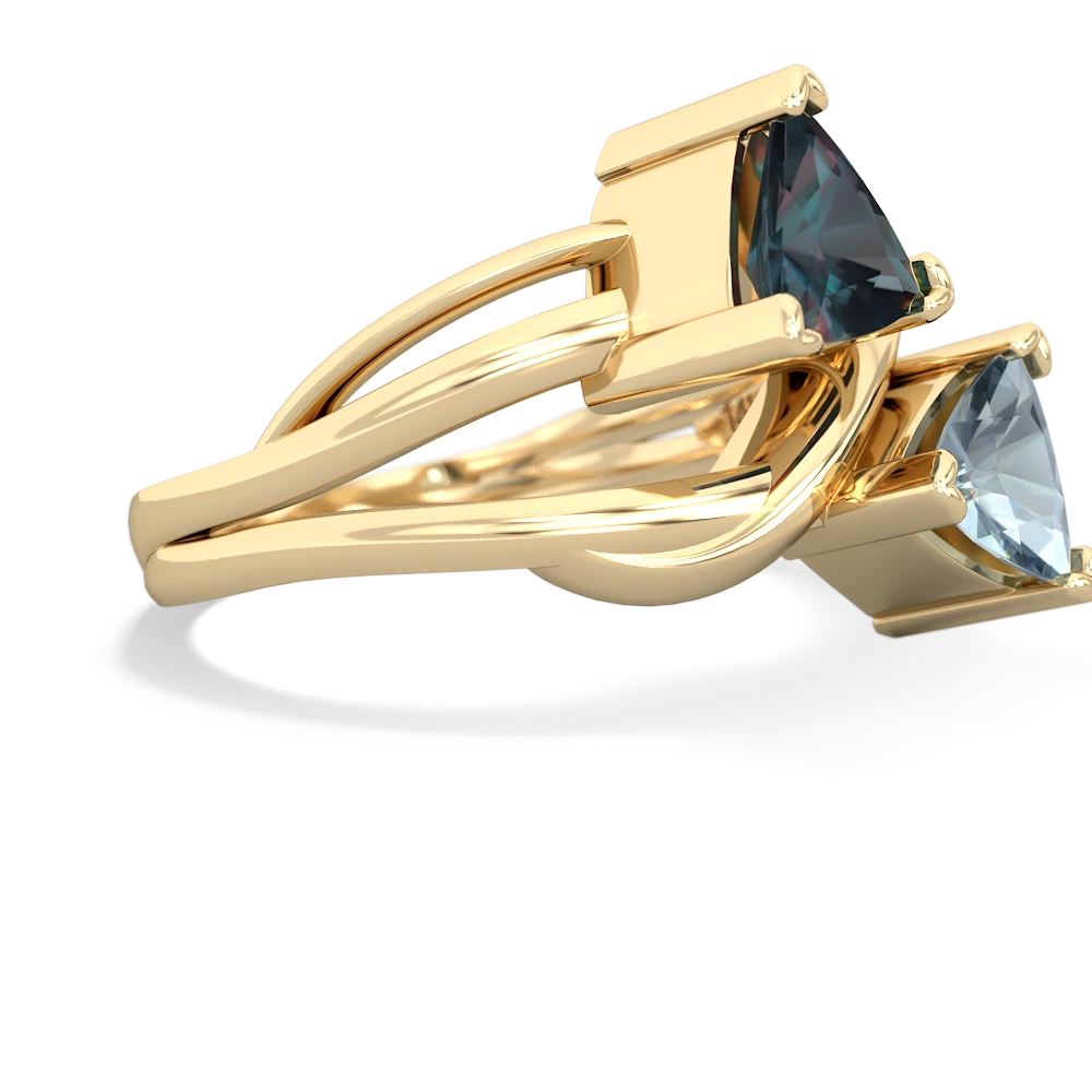 Alexandrite Split Band Swirl 14K Yellow Gold ring R2341