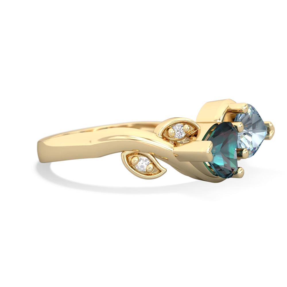 Alexandrite Floral Elegance 14K Yellow Gold ring R5790