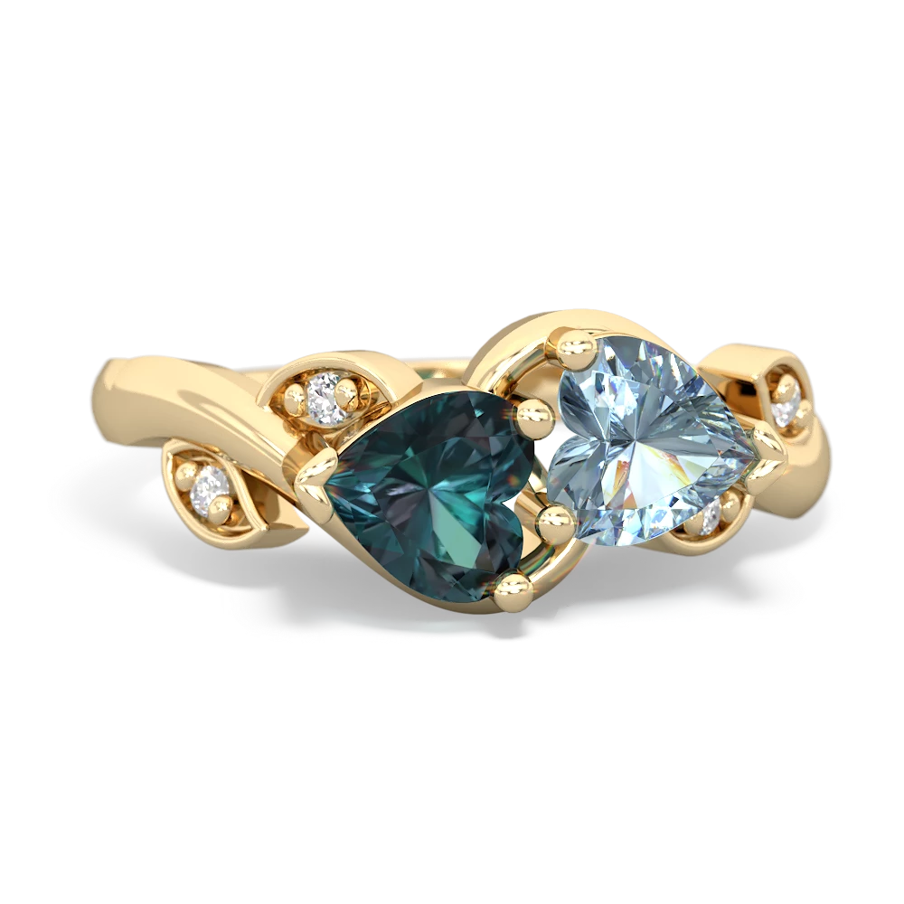 Alexandrite Floral Elegance 14K Yellow Gold ring R5790