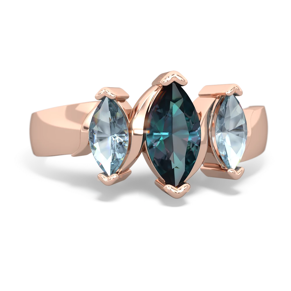 Alexandrite Three Peeks 14K Rose Gold ring R2433