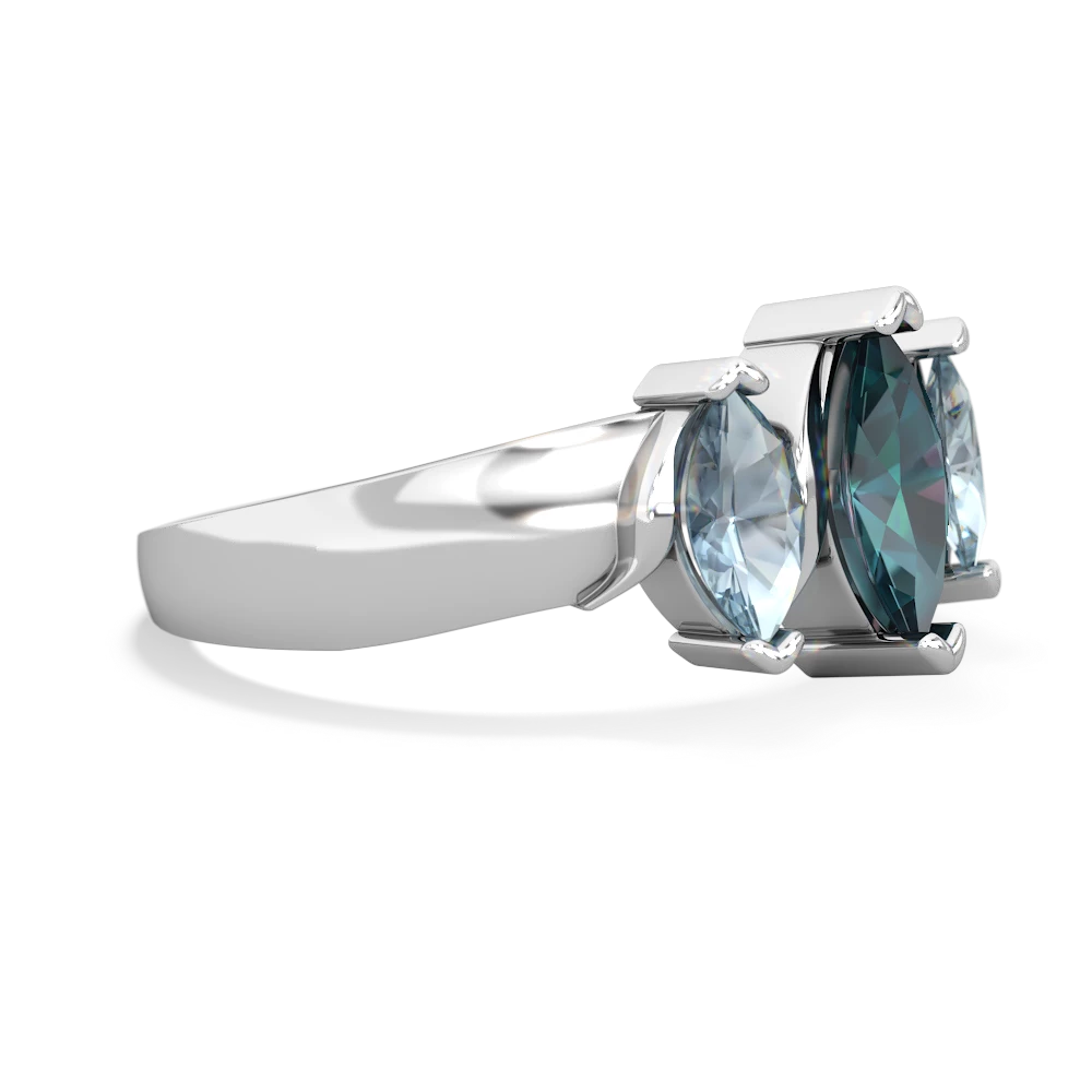 Alexandrite Three Peeks 14K White Gold ring R2433