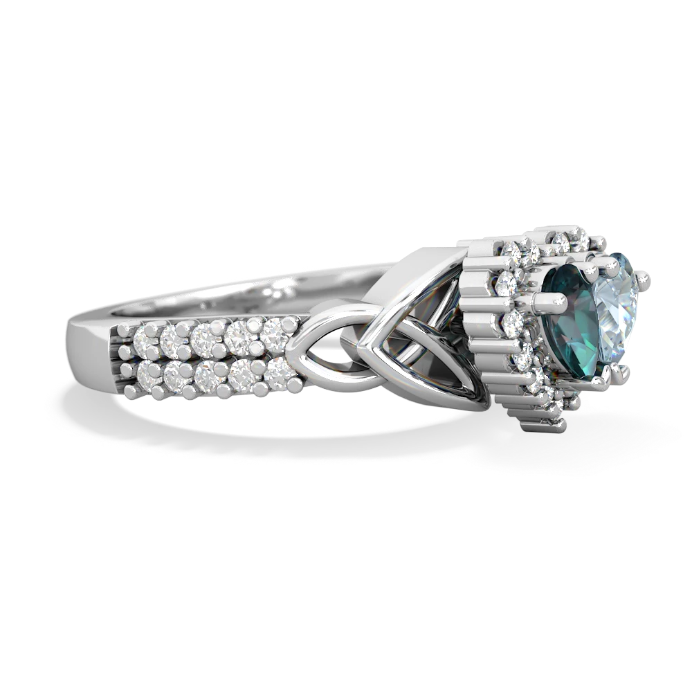 Alexandrite Celtic Knot Two Hearts As One 14K White Gold ring R2644HRT