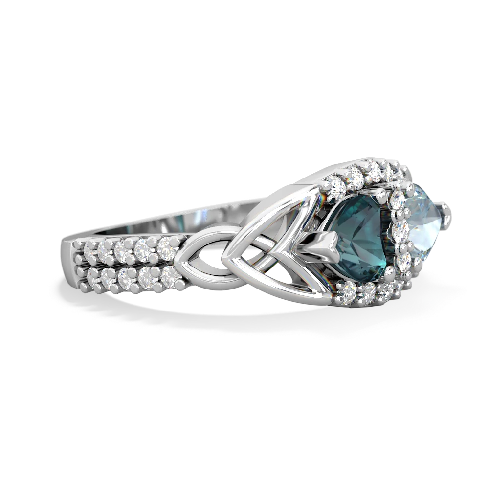 Alexandrite Sparkling Celtic Knot 14K White Gold ring R2645