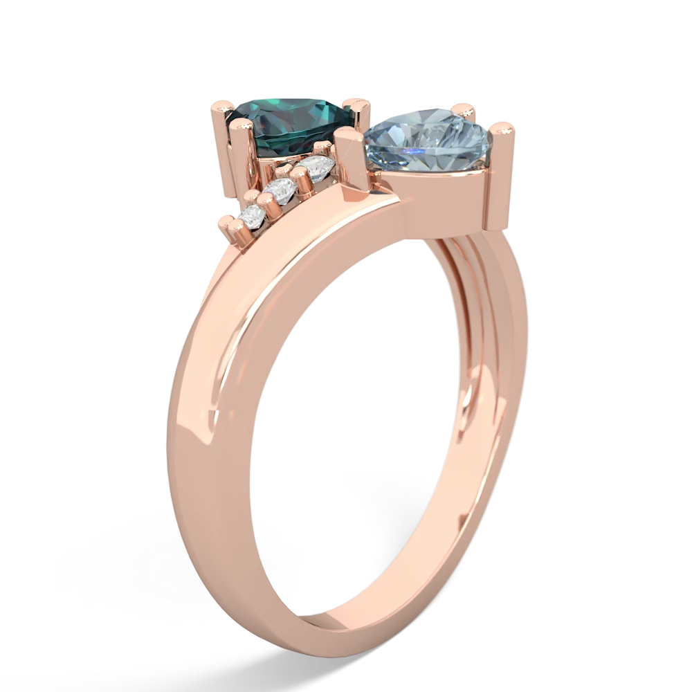 Alexandrite Heart To Heart 14K Rose Gold ring R2064