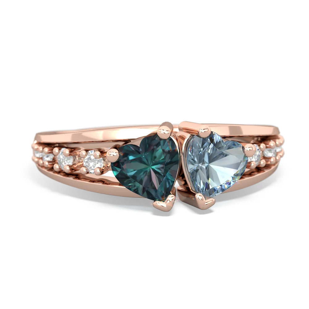 Alexandrite Heart To Heart 14K Rose Gold ring R3342