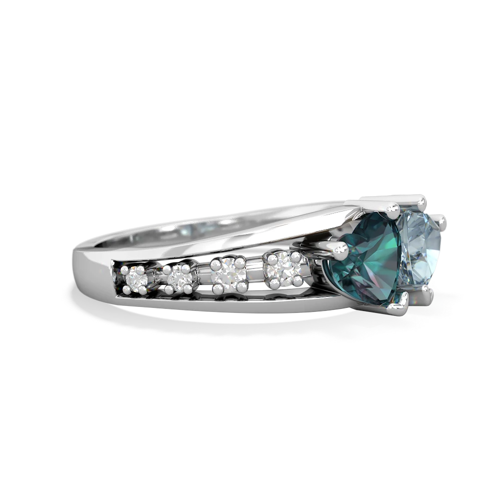 Alexandrite Heart To Heart 14K White Gold ring R3342