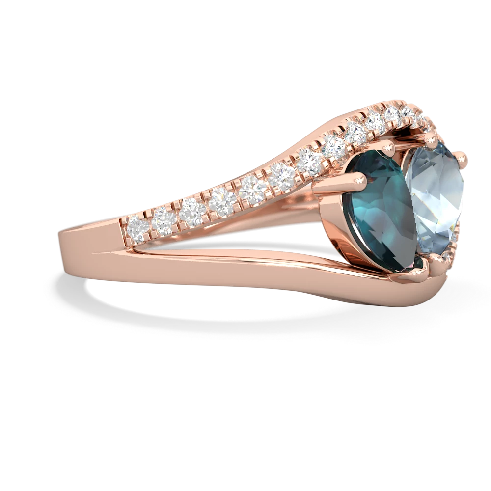 Alexandrite Nestled Heart Keepsake 14K Rose Gold ring R5650