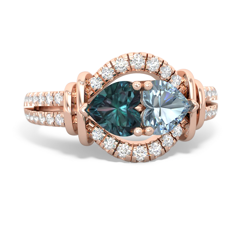 Alexandrite Art-Deco Keepsake 14K Rose Gold ring R5630