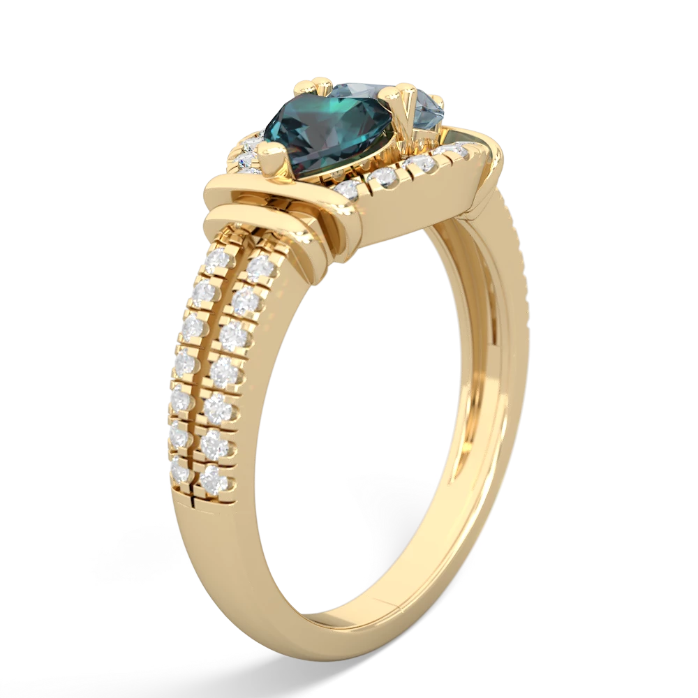 Alexandrite Art-Deco Keepsake 14K Yellow Gold ring R5630