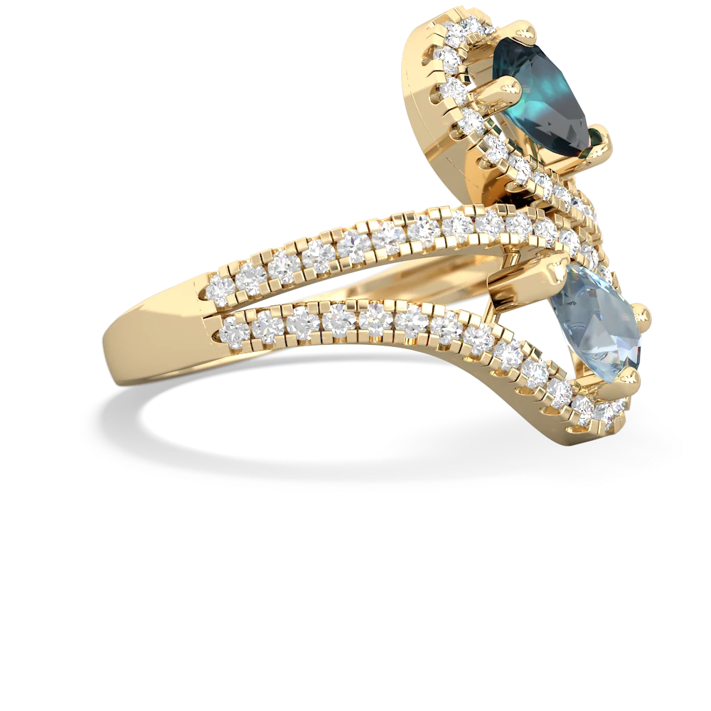 Alexandrite Diamond Dazzler 14K Yellow Gold ring R3000