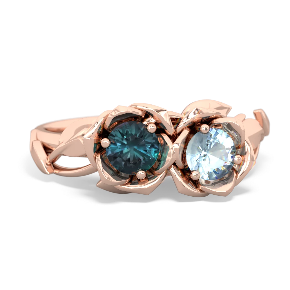 Alexandrite Rose Garden 14K Rose Gold ring R5510