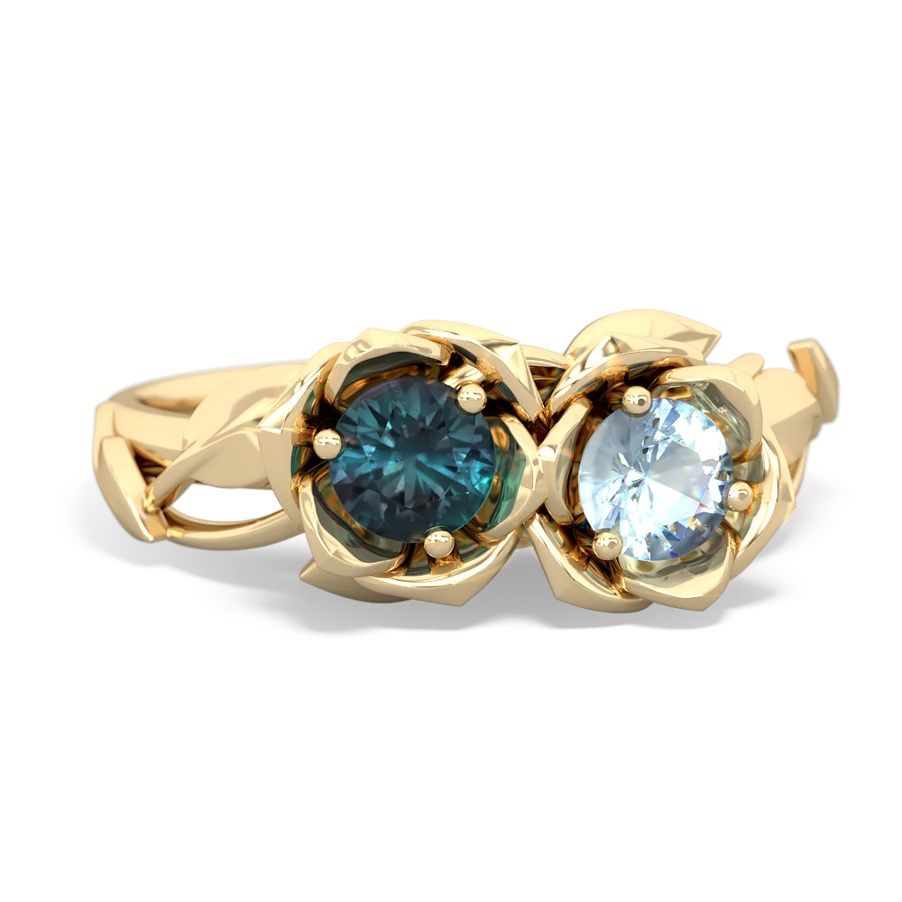 Alexandrite Rose Garden 14K Yellow Gold ring R5510