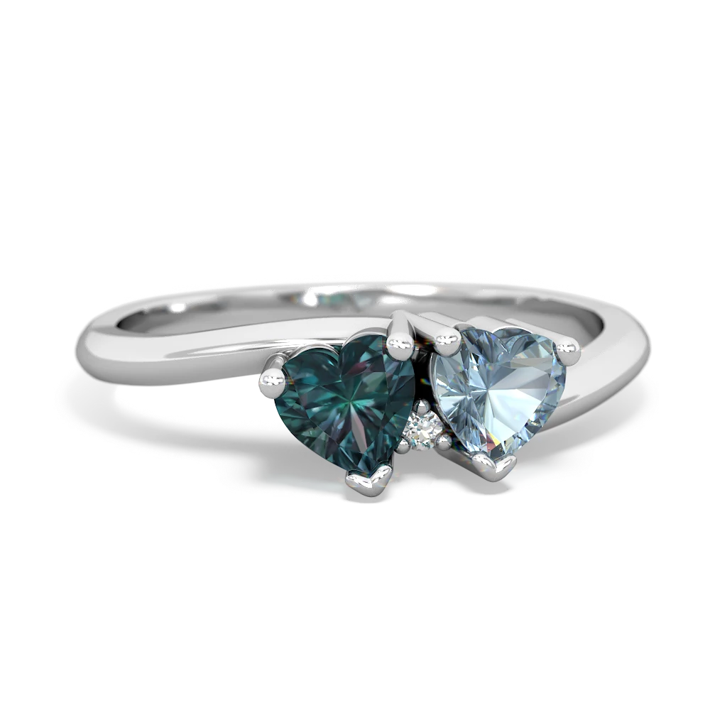 Alexandrite Sweethearts 14K White Gold ring R5260