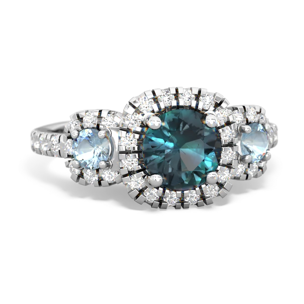 Alexandrite Regal Halo 14K White Gold ring R5350