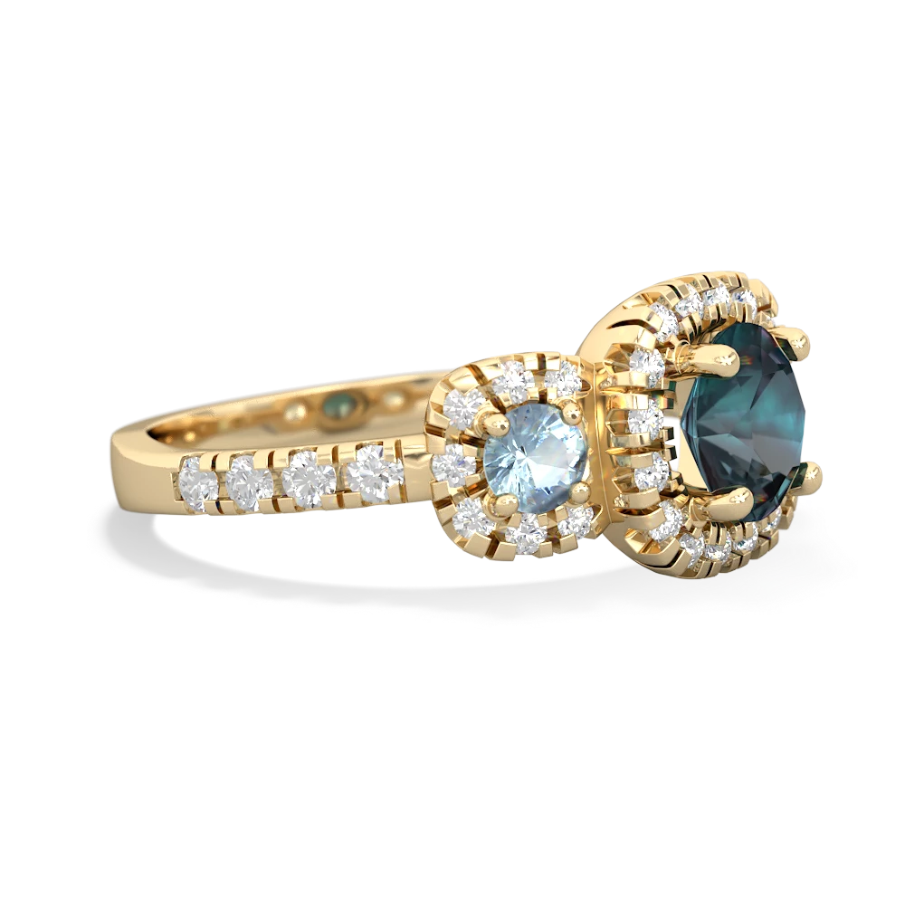 Alexandrite Regal Halo 14K Yellow Gold ring R5350