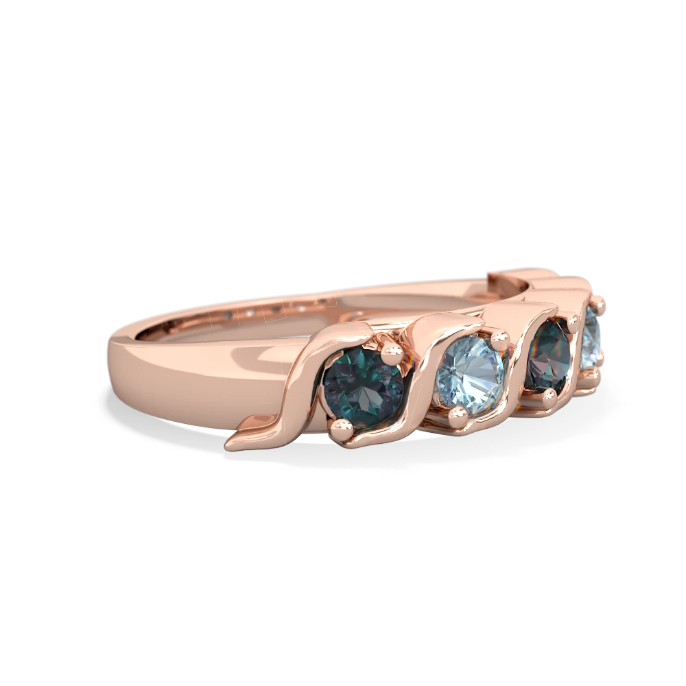 Alexandrite Anniversary Band 14K Rose Gold ring R2089