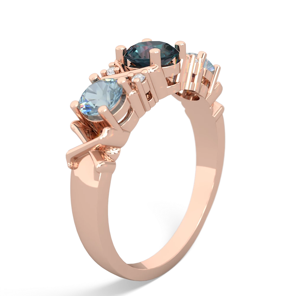 Alexandrite Hugs And Kisses 14K Rose Gold ring R5016