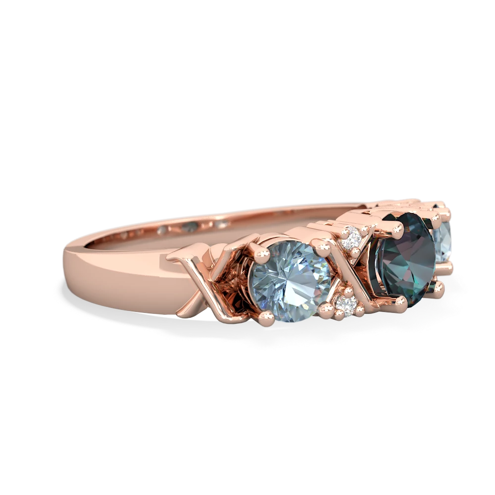 Alexandrite Hugs And Kisses 14K Rose Gold ring R5016