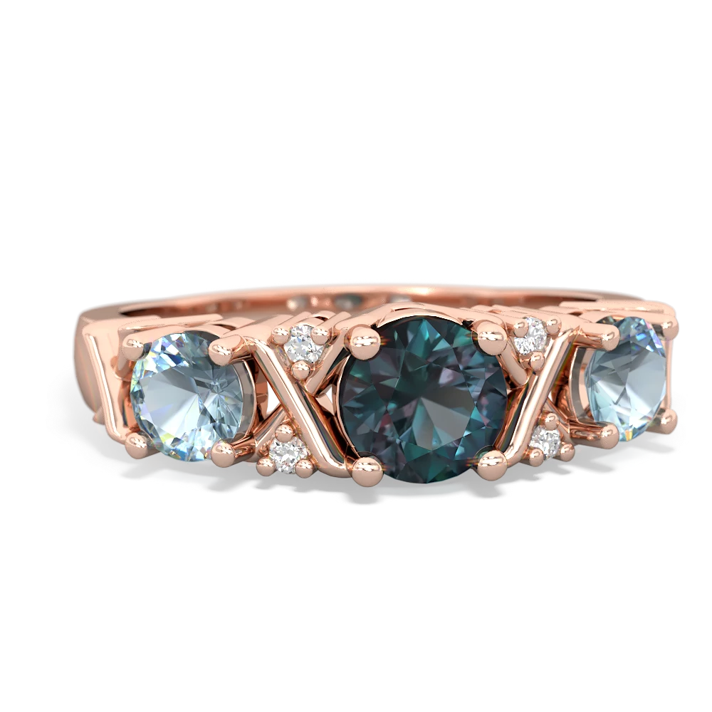 Alexandrite Hugs And Kisses 14K Rose Gold ring R5016