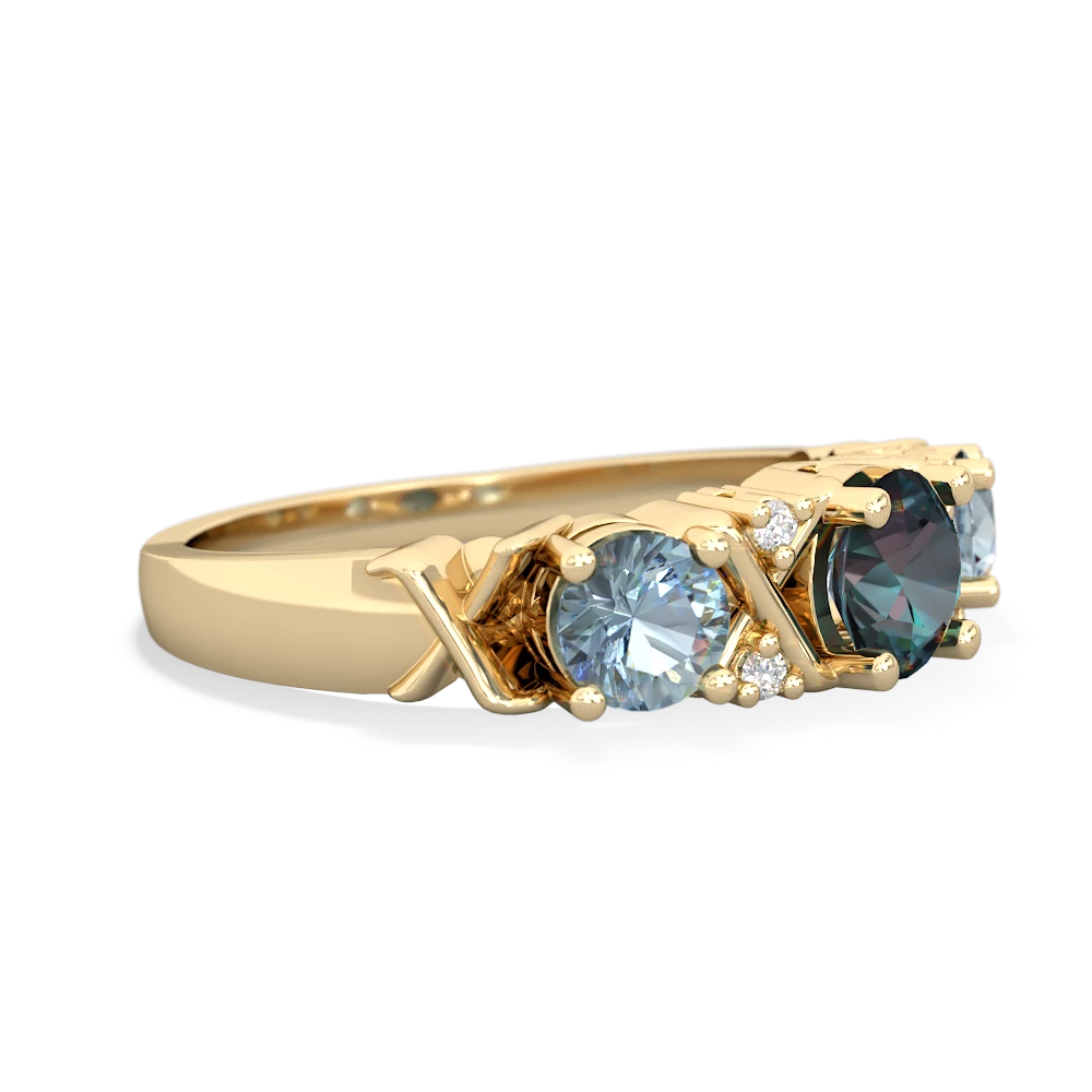 Alexandrite Hugs And Kisses 14K Yellow Gold ring R5016