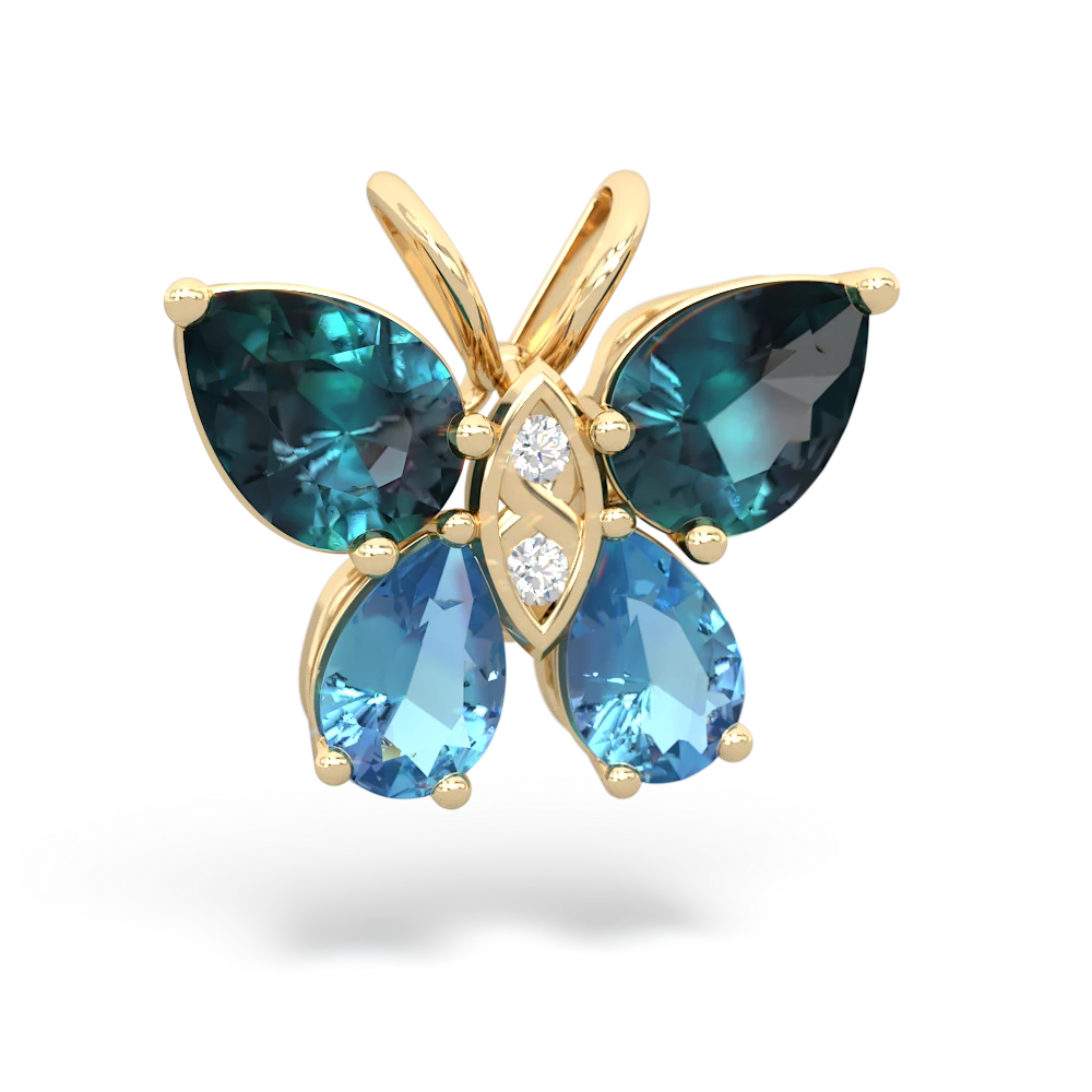 Alexandrite Butterfly 14K Yellow Gold pendant P2215
