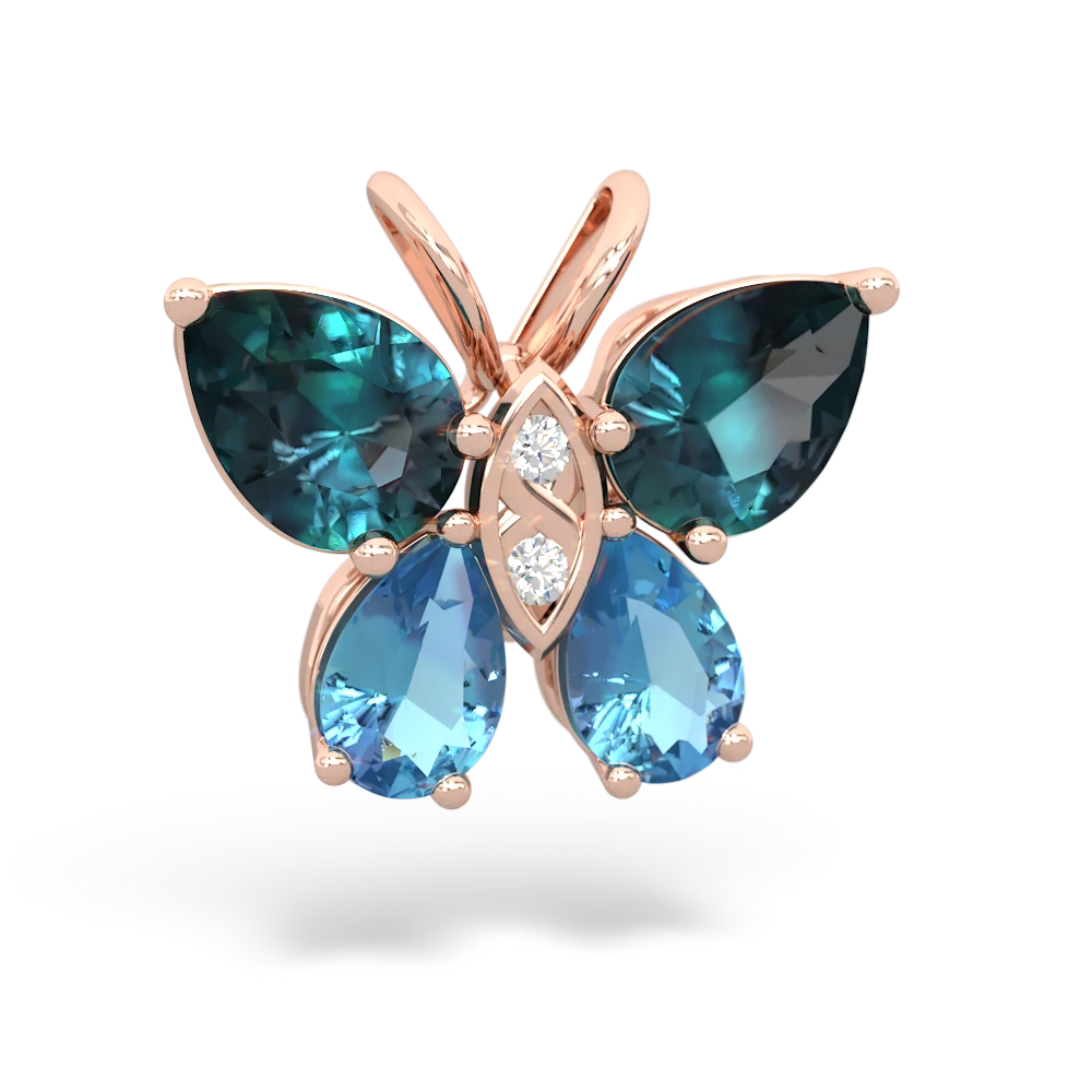 Alexandrite Butterfly 14K Rose Gold pendant P2215