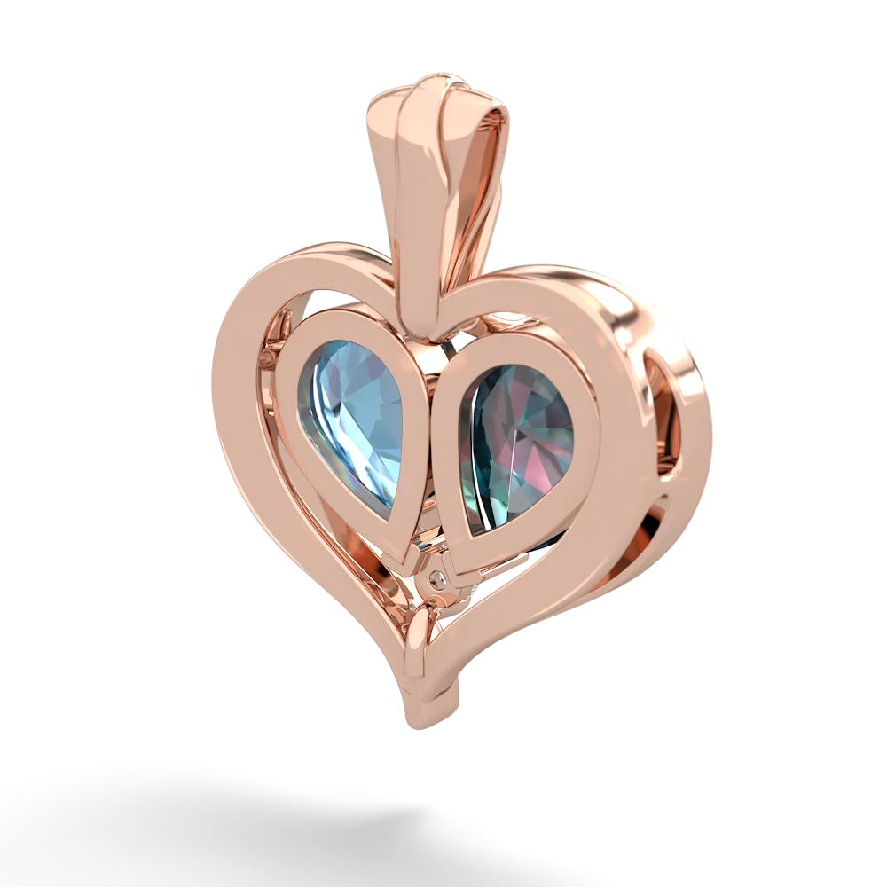 Alexandrite Two Become One 14K Rose Gold pendant P5330