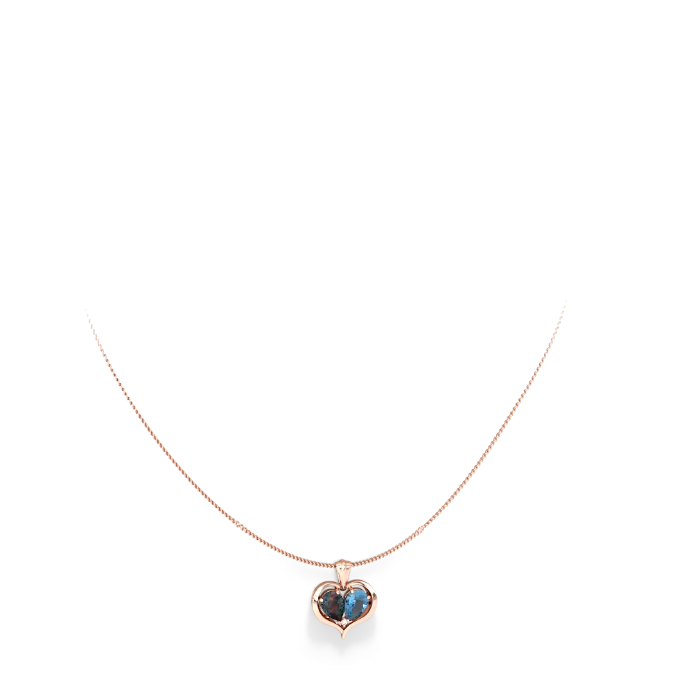 Alexandrite Two Become One 14K Rose Gold pendant P5330