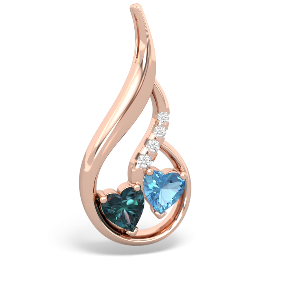 Alexandrite Keepsake Curves 14K Rose Gold pendant P5450