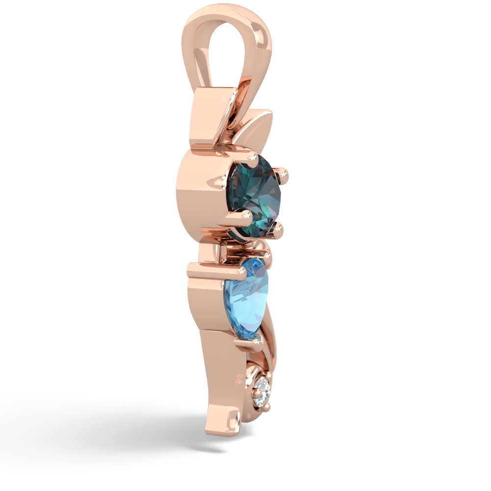 Alexandrite Kitten 14K Rose Gold pendant P5780