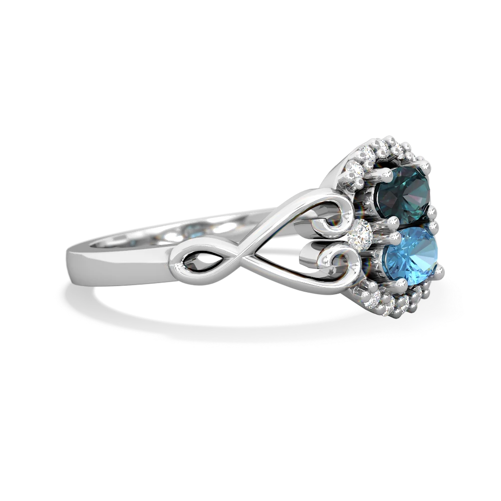 Alexandrite Love Nest 14K White Gold ring R5860