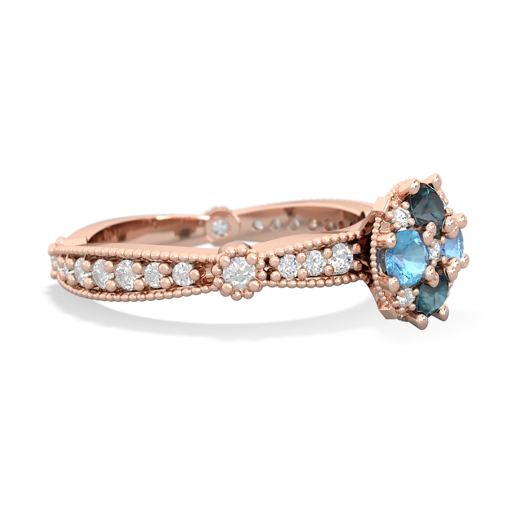 Alexandrite Sparkling Tiara Cluster 14K Rose Gold ring R26293RD