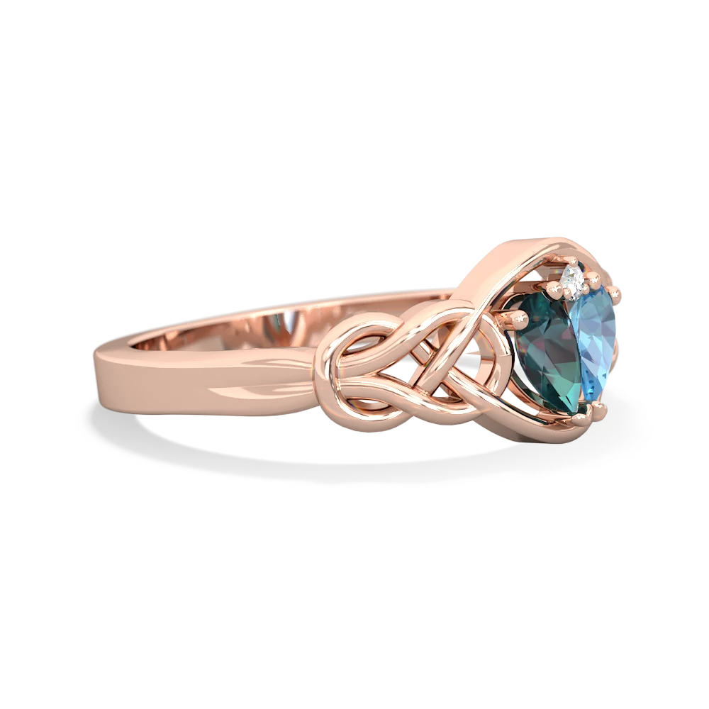 Alexandrite Celtic Love Knot 14K Rose Gold ring R5420