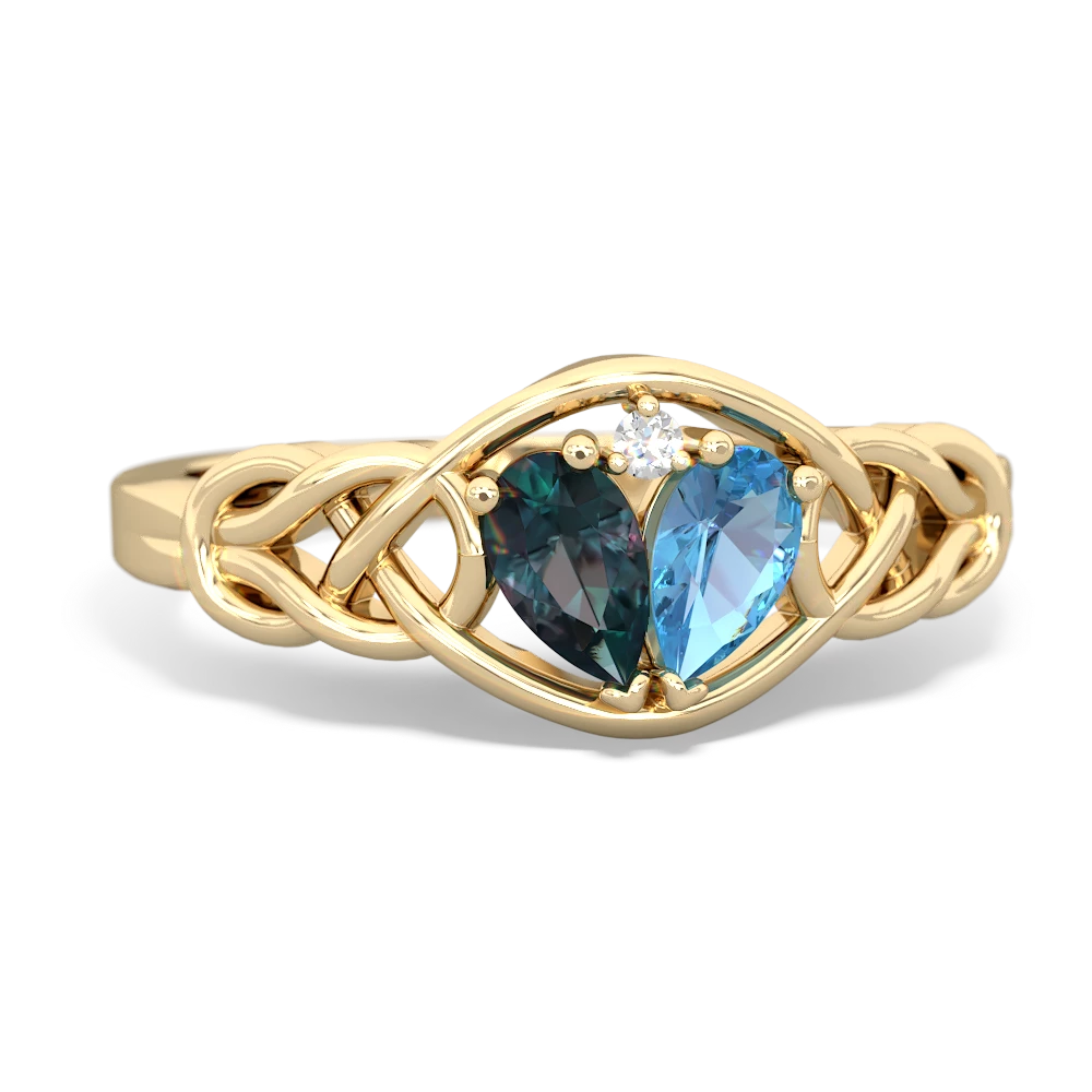 Alexandrite Celtic Love Knot 14K Yellow Gold ring R5420