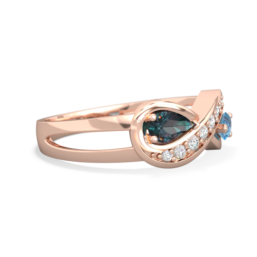 Alexandrite Diamond Infinity 14K Rose Gold ring R5390