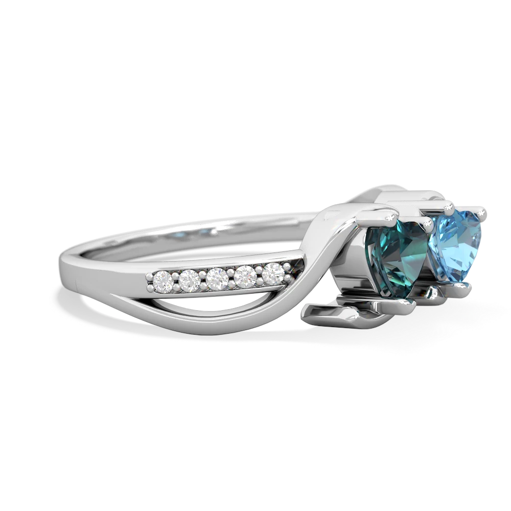 Alexandrite Side By Side 14K White Gold ring R3090