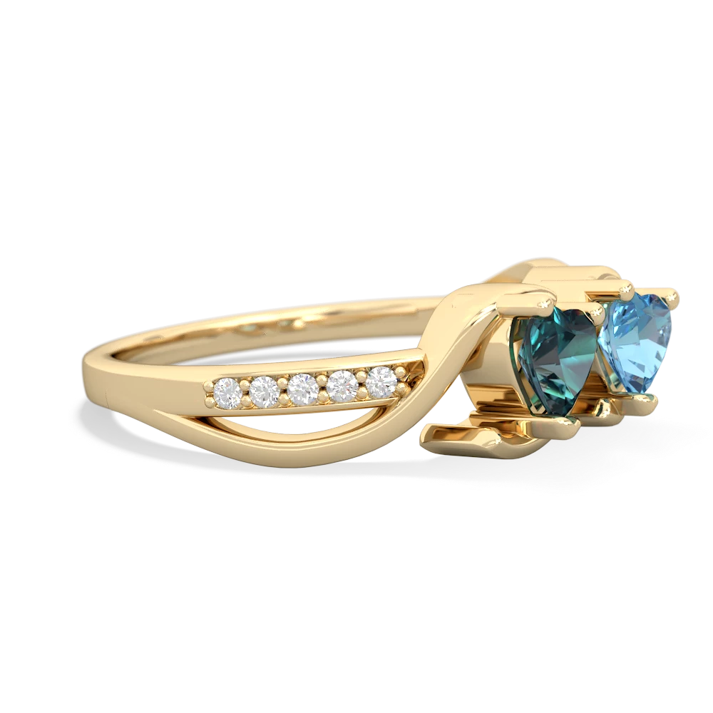 Alexandrite Side By Side 14K Yellow Gold ring R3090