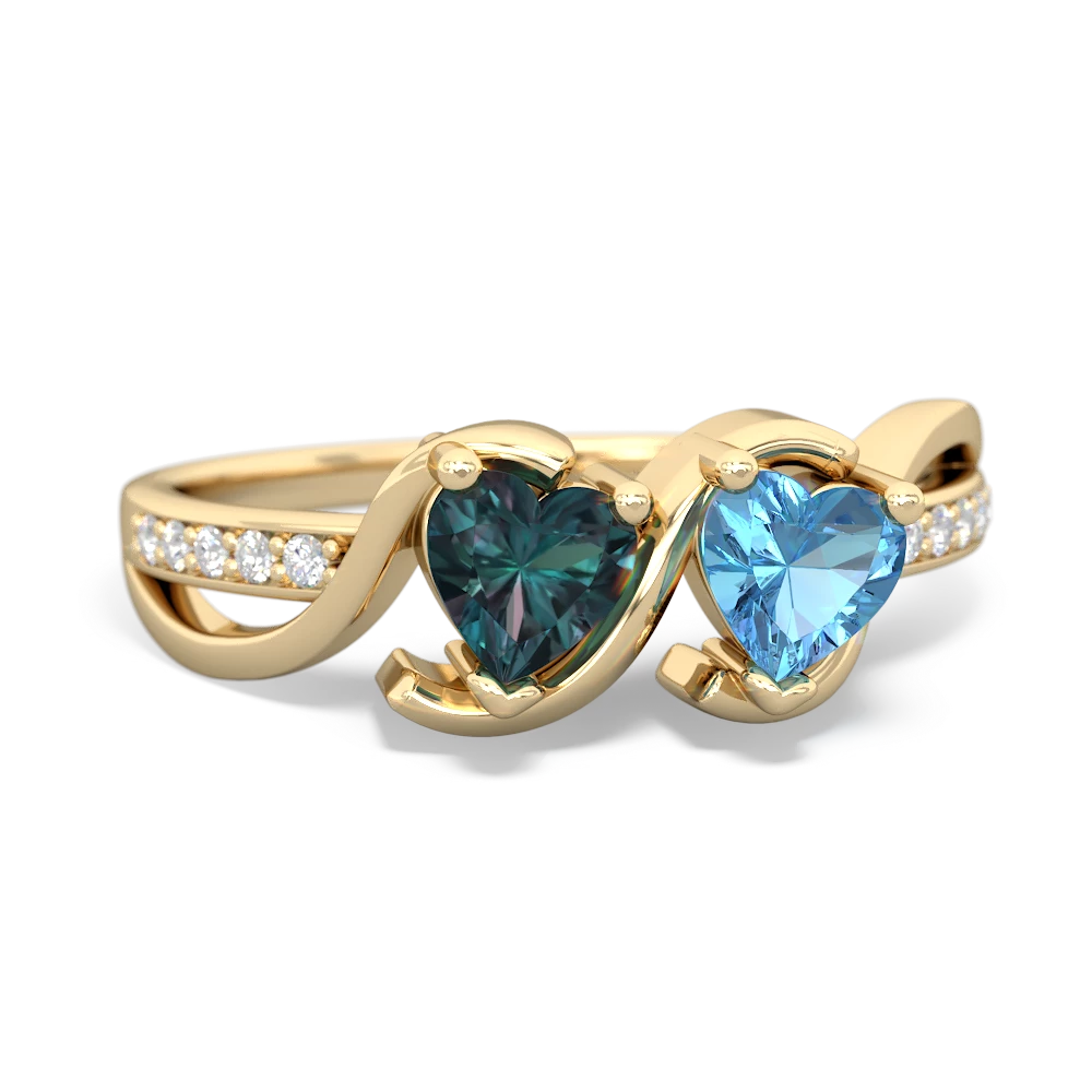 Alexandrite Side By Side 14K Yellow Gold ring R3090