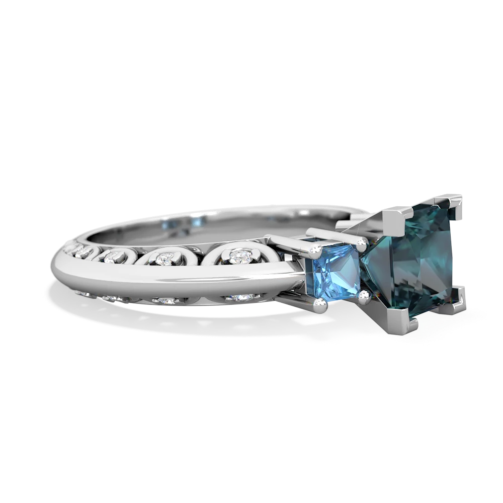 Alexandrite Eternal Embrace Engagement 14K White Gold ring C2001