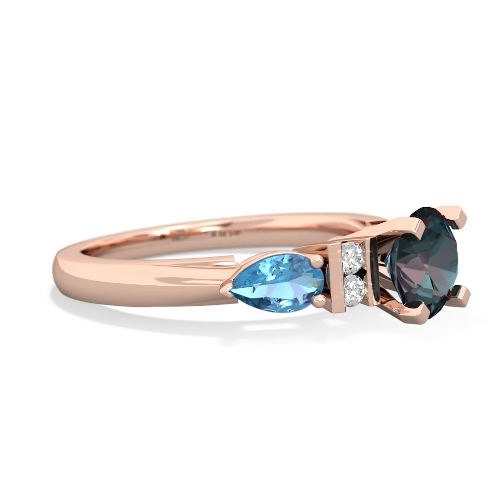 Alexandrite 6Mm Round Eternal Embrace Engagement 14K Rose Gold ring R2005