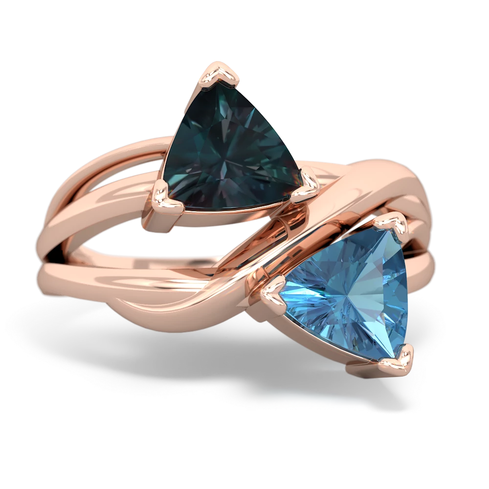 Alexandrite Split Band Swirl 14K Rose Gold ring R2341