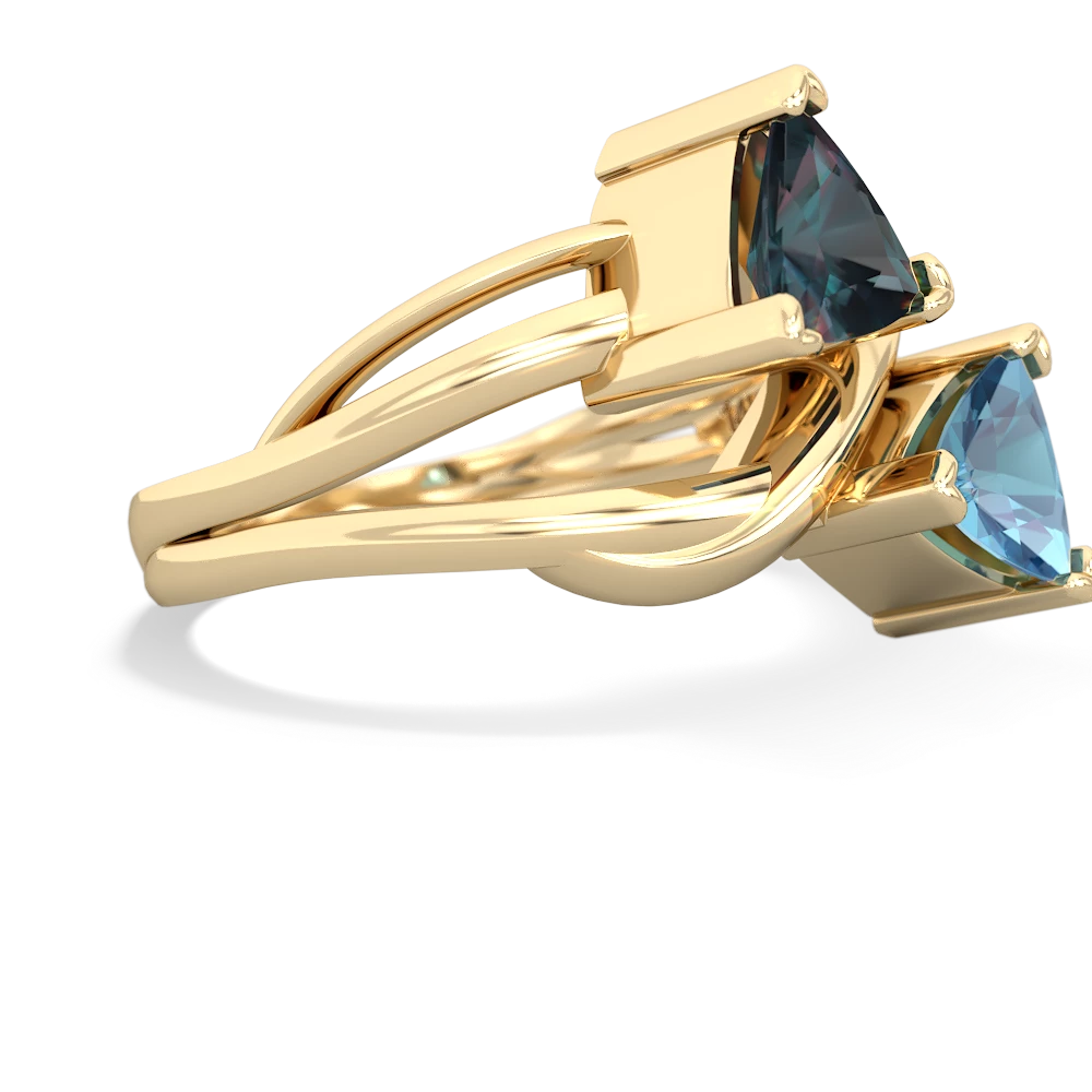 Alexandrite Split Band Swirl 14K Yellow Gold ring R2341