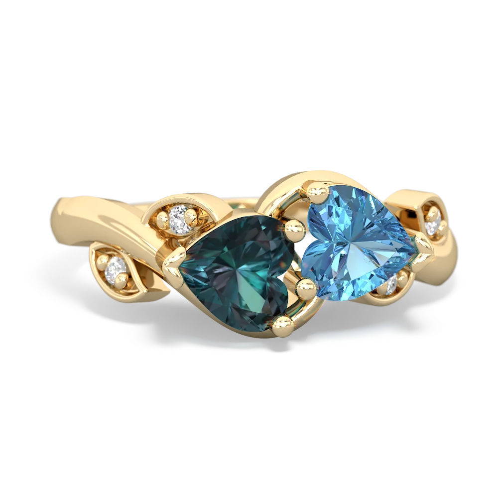 Alexandrite Floral Elegance 14K Yellow Gold ring R5790