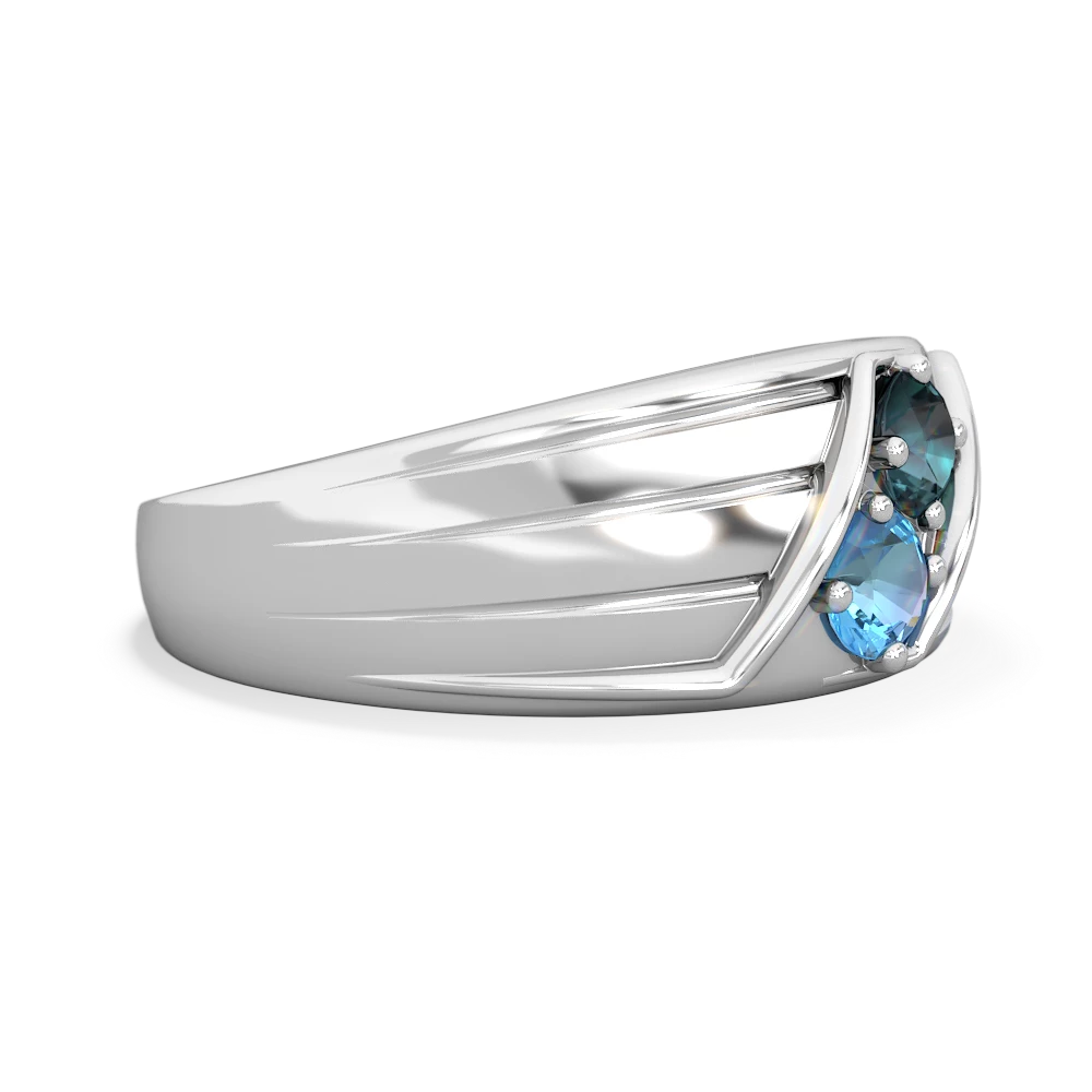 Alexandrite Men's Streamline 14K White Gold ring R0460